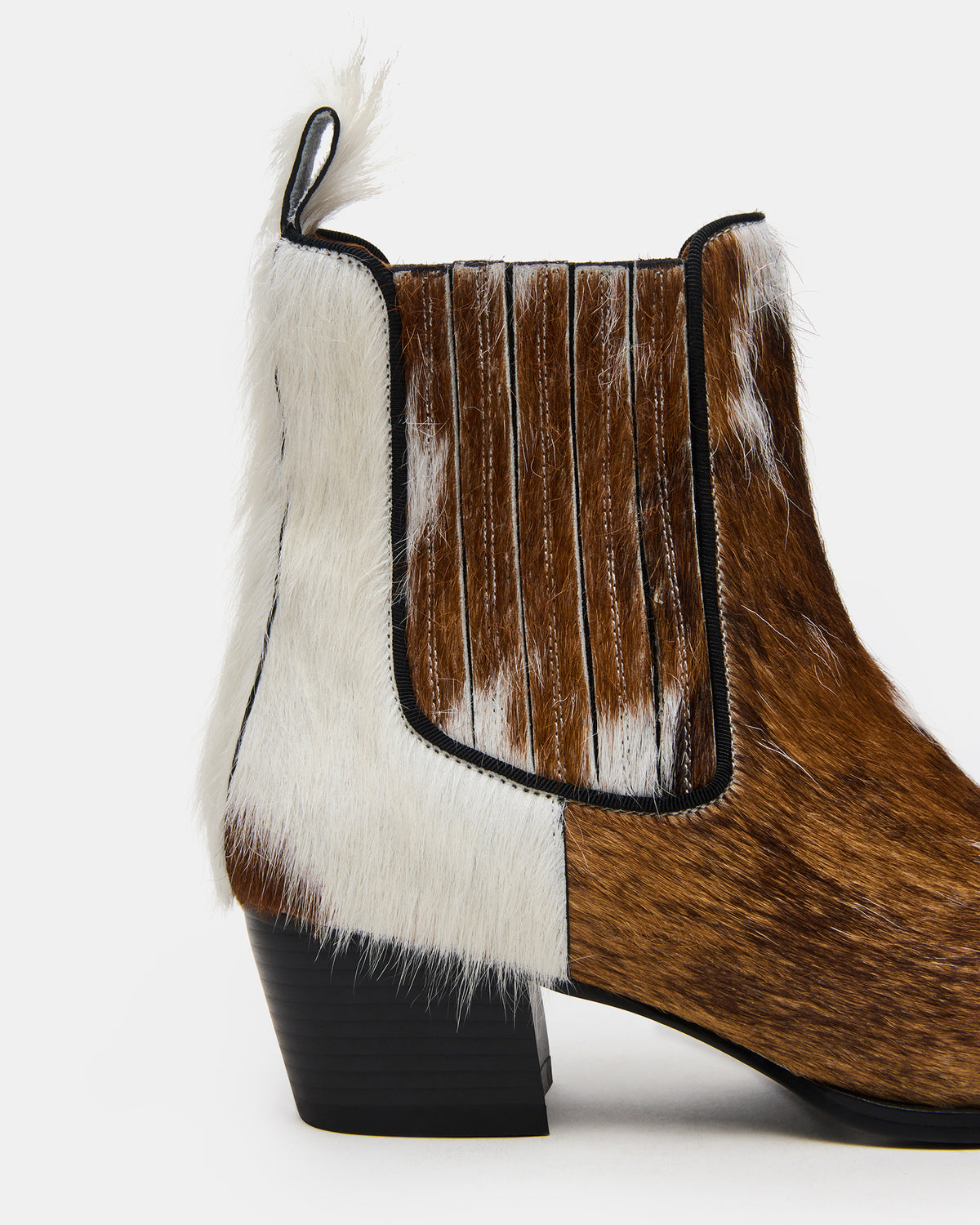 ALFONSA Brown Multi Chelsea Block Heel Women's Ankle Boot | Steve Madden Recommended