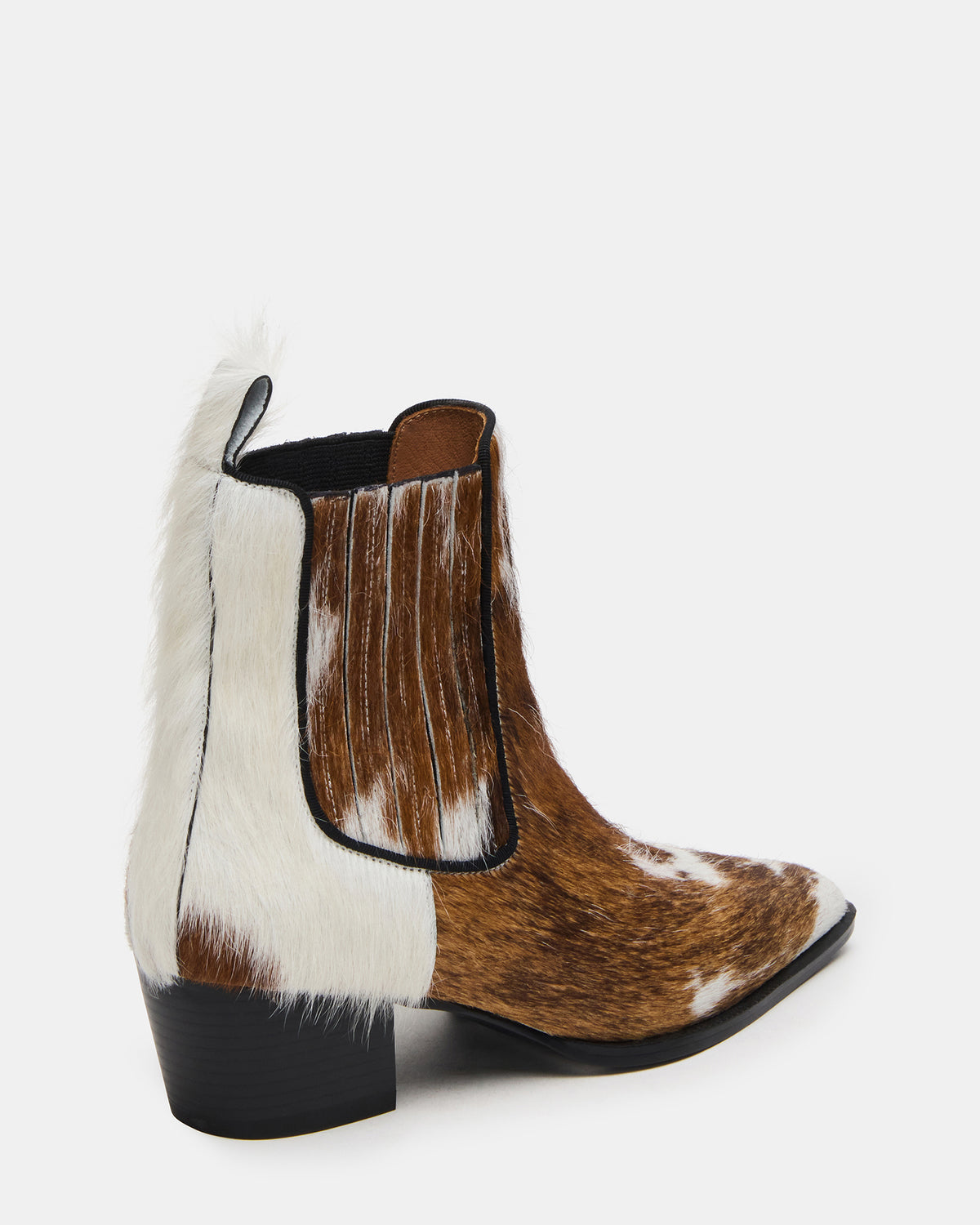 ALFONSA Brown Multi Chelsea Block Heel Women's Ankle Boot | Steve Madden Recommended