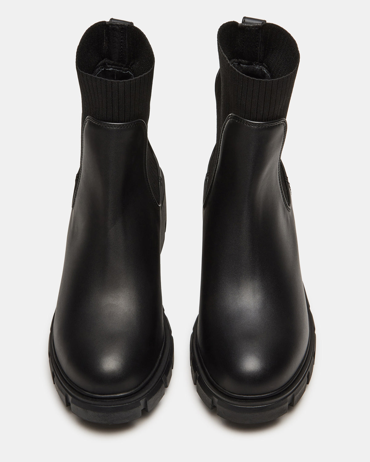 HUTCHH20 Black Water-Resistant Lug Sole Ankle Boot | Women's Booties | Steve Madden Best Seller