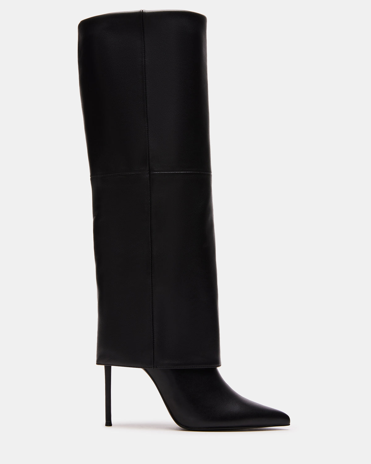 SMITH Black Leather Women's Cuffed Stiletto Boot | Steve Madden Smart Buy