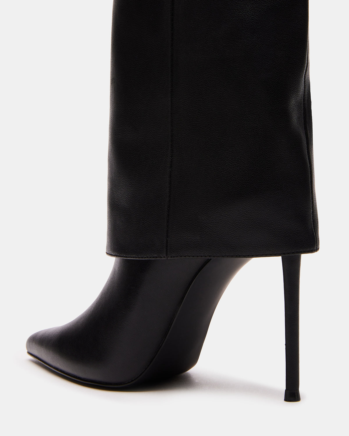 SMITH Black Leather Women's Cuffed Stiletto Boot | Steve Madden Smart Buy