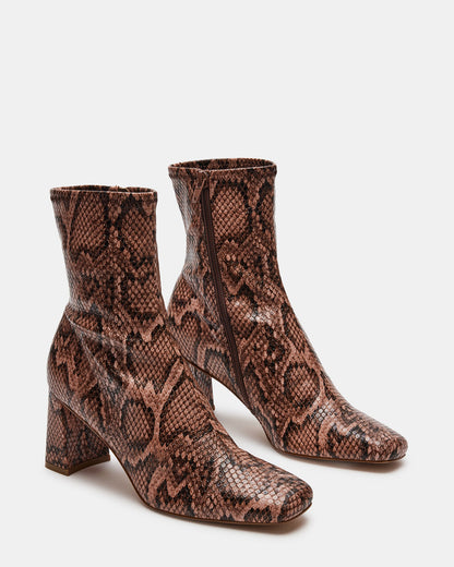 HUSH Snake Square Toe Bootie | Women's Ankle Boots | Steve Madden Best Seller