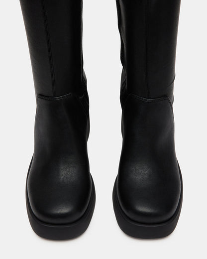 BERKLEIGH Black Wide Calf Women's Knee High Boot | Steve Madden Latest