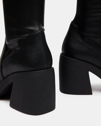 BERKLEIGH Black Wide Calf Women's Knee High Boot | Steve Madden Latest