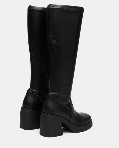 BERKLEIGH Black Wide Calf Women's Knee High Boot | Steve Madden Latest