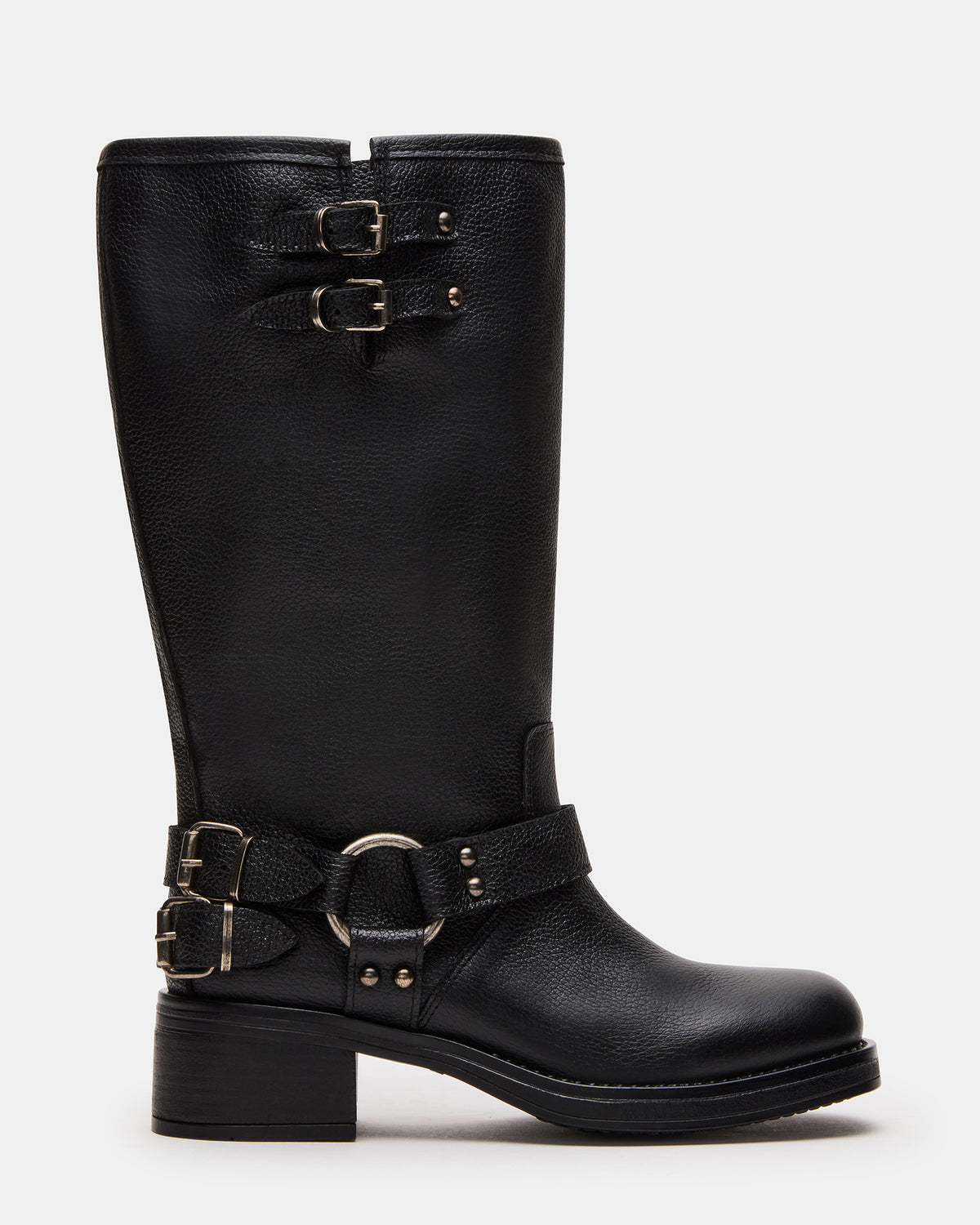 ASTOR Black Leather Wide Calf Knee-High Women's Boot | Steve Madden Customer Favorite