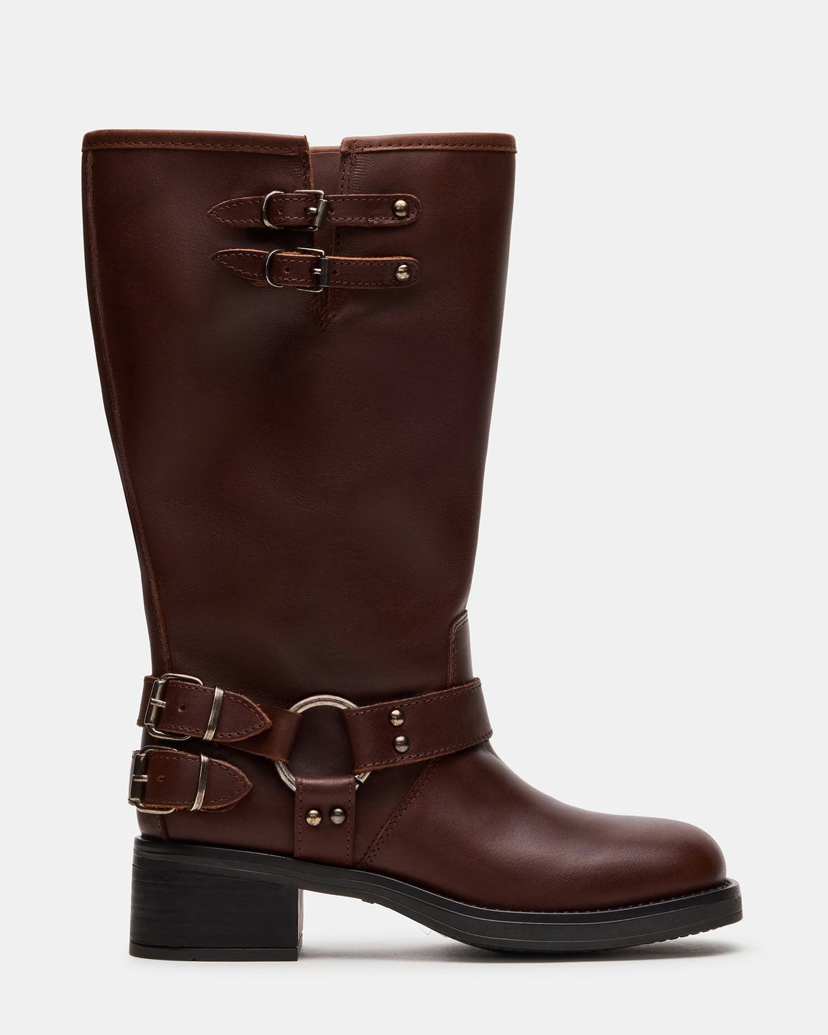 ASTOR Brown Leather Wide Calf Knee-High Women's Boot | Steve Madden Top Pick