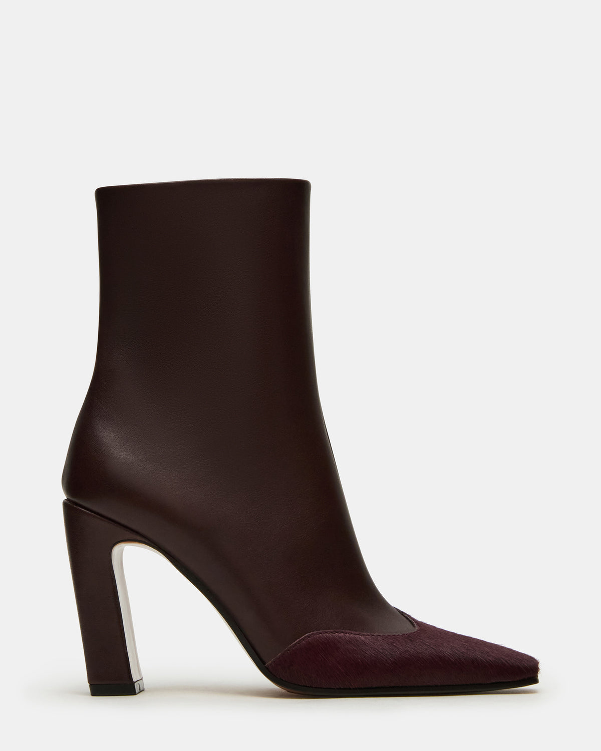 LYLE Burgundy Leather Square-Toe Heeled Women's Ankle Boot | Steve Madden Exclusive