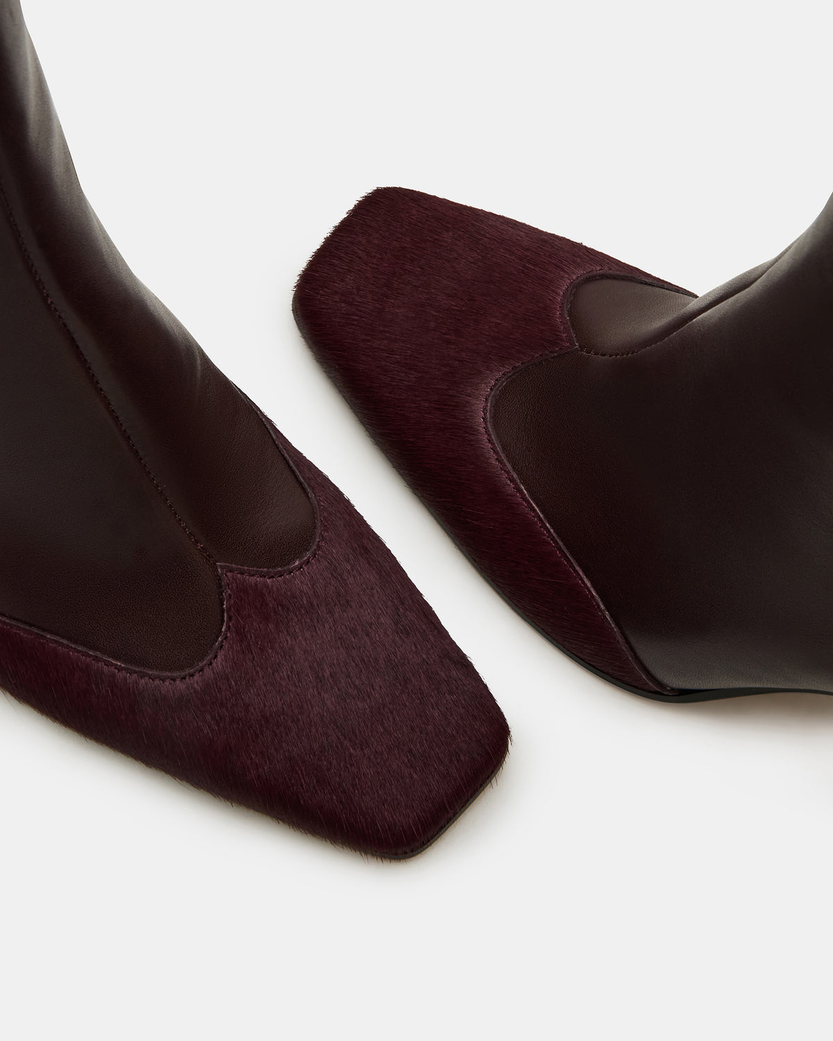 LYLE Burgundy Leather Square-Toe Heeled Women's Ankle Boot | Steve Madden Exclusive