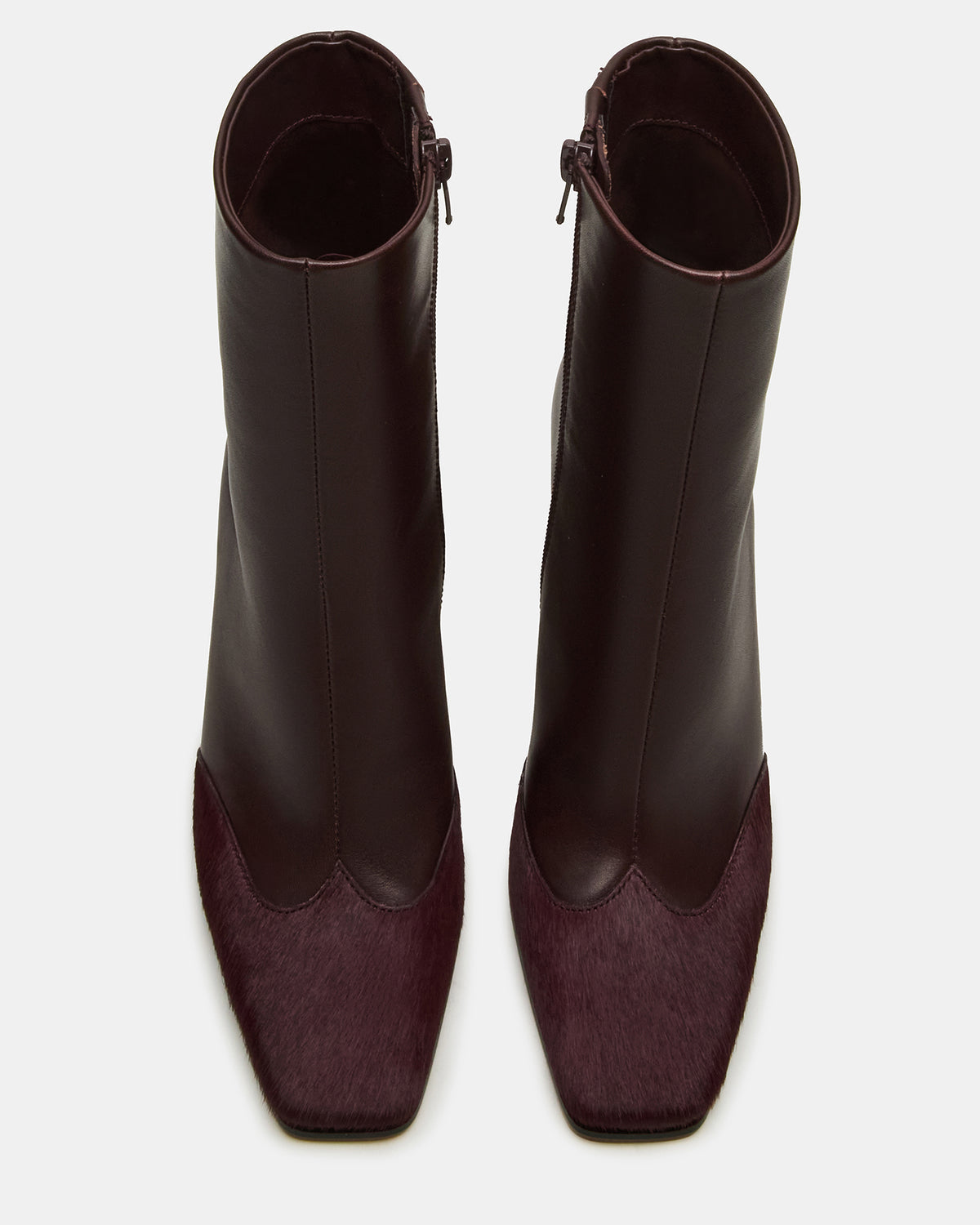 LYLE Burgundy Leather Square-Toe Heeled Women's Ankle Boot | Steve Madden Exclusive