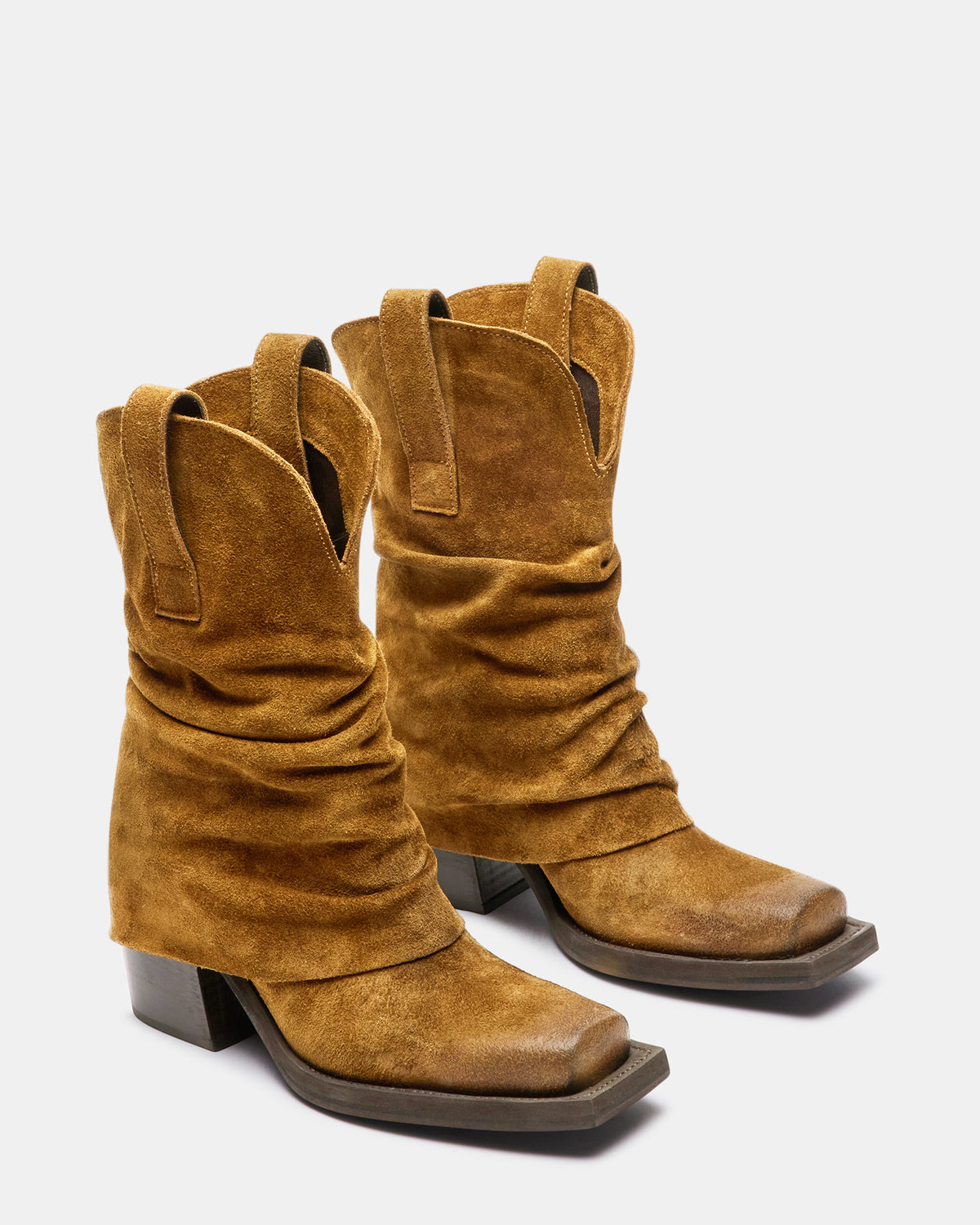 PIA Chestnut Suede Cuffed Boot | Women's Booties | Steve Madden Premium