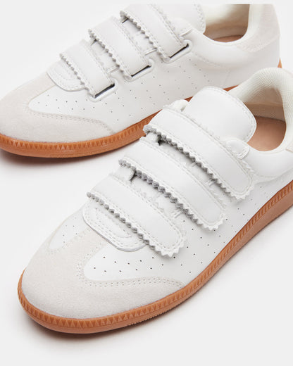 MOMENTUM White Velcro Low-Top Sneaker | Women's Sneakers | Steve Madden Best Price