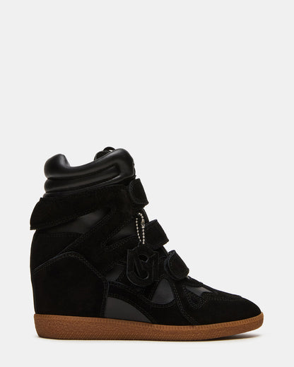 MAVIS Black Suede High-Top Velcro Women's Sneaker | Steve Madden Everyday