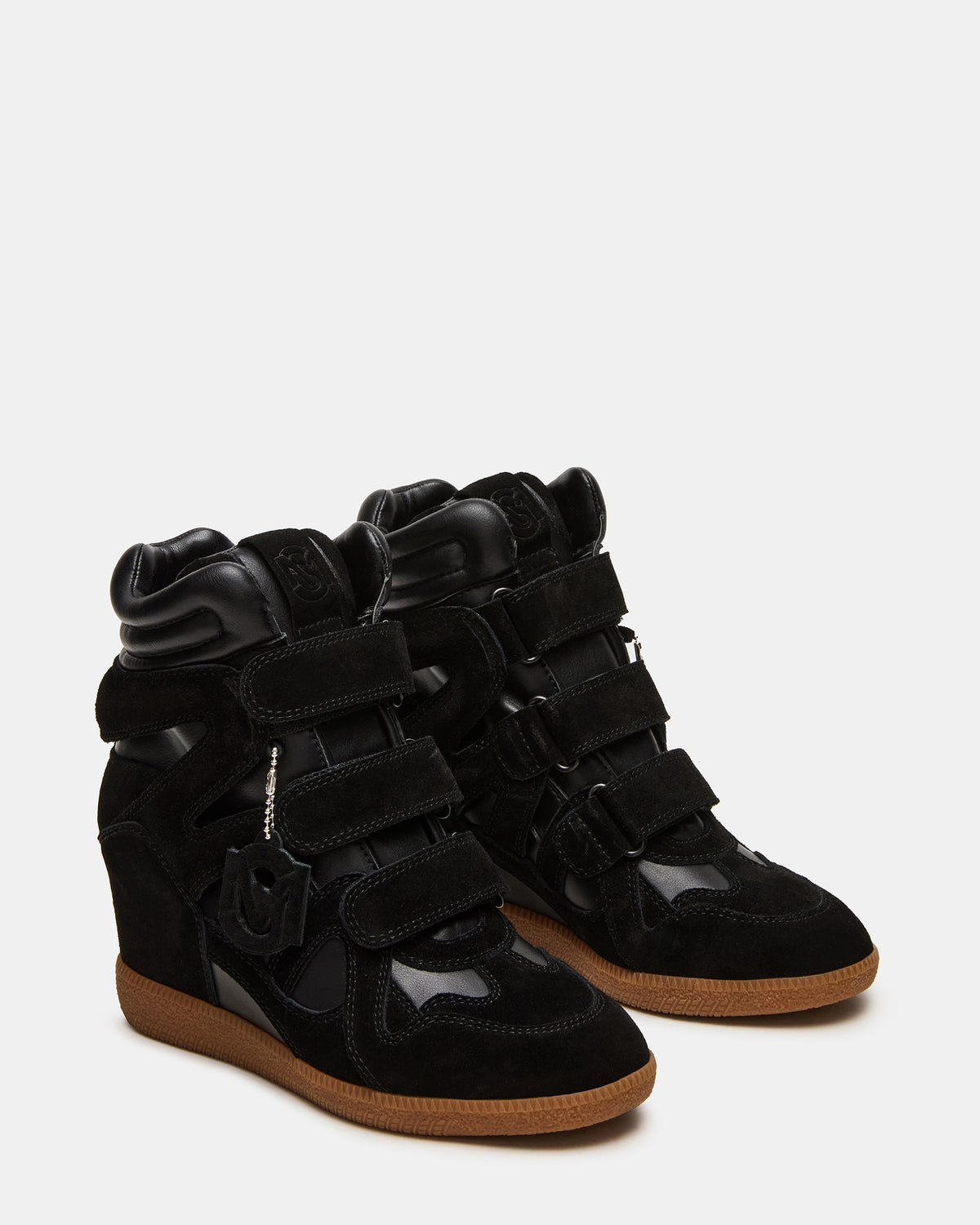 MAVIS Black Suede High-Top Velcro Women's Sneaker | Steve Madden Everyday