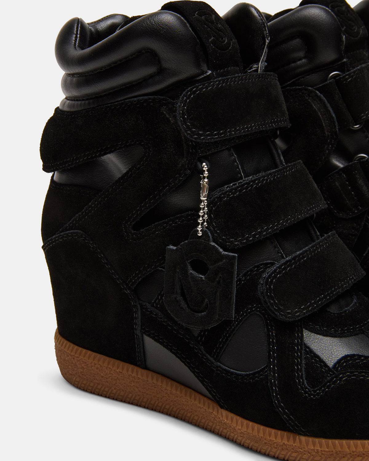 MAVIS Black Suede High-Top Velcro Women's Sneaker | Steve Madden Everyday