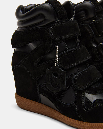 MAVIS Black Suede High-Top Velcro Women's Sneaker | Steve Madden Everyday