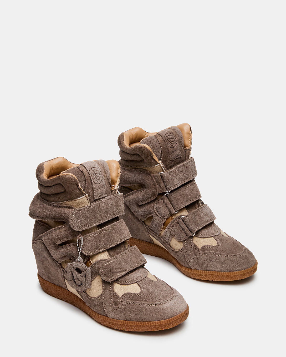 MAVIS Taupe Suede High-Top Velcro Women's Sneaker | Steve Madden Hot Sale