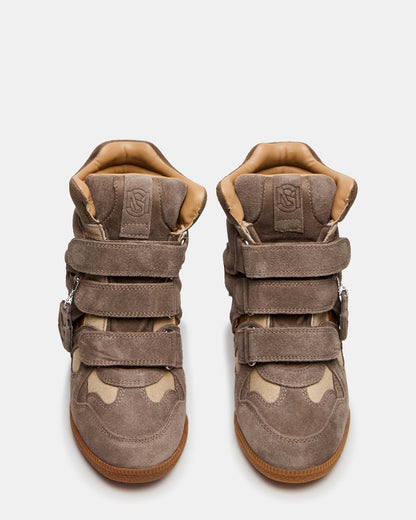MAVIS Taupe Suede High-Top Velcro Women's Sneaker | Steve Madden Hot Sale