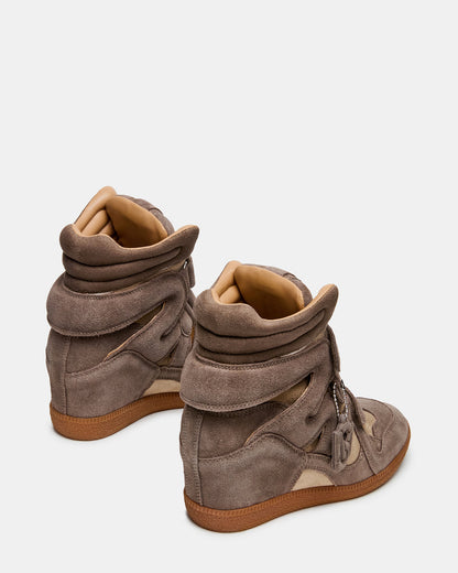 MAVIS Taupe Suede High-Top Velcro Women's Sneaker | Steve Madden Hot Sale