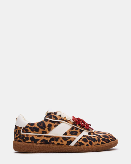 SPORTY Leopard Low-Top Lace-Up Women's Sneaker | Steve Madden Best Price