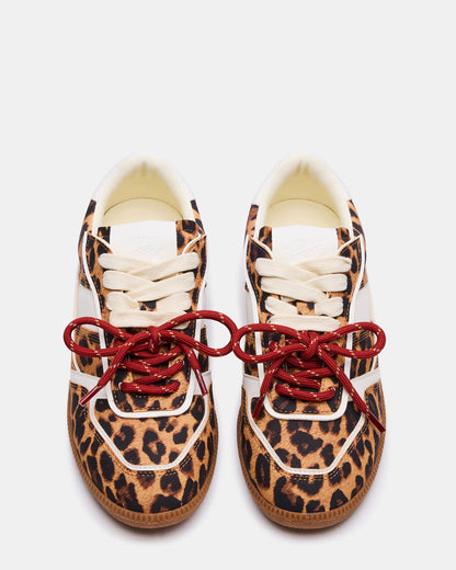 SPORTY Leopard Low-Top Lace-Up Women's Sneaker | Steve Madden Best Price