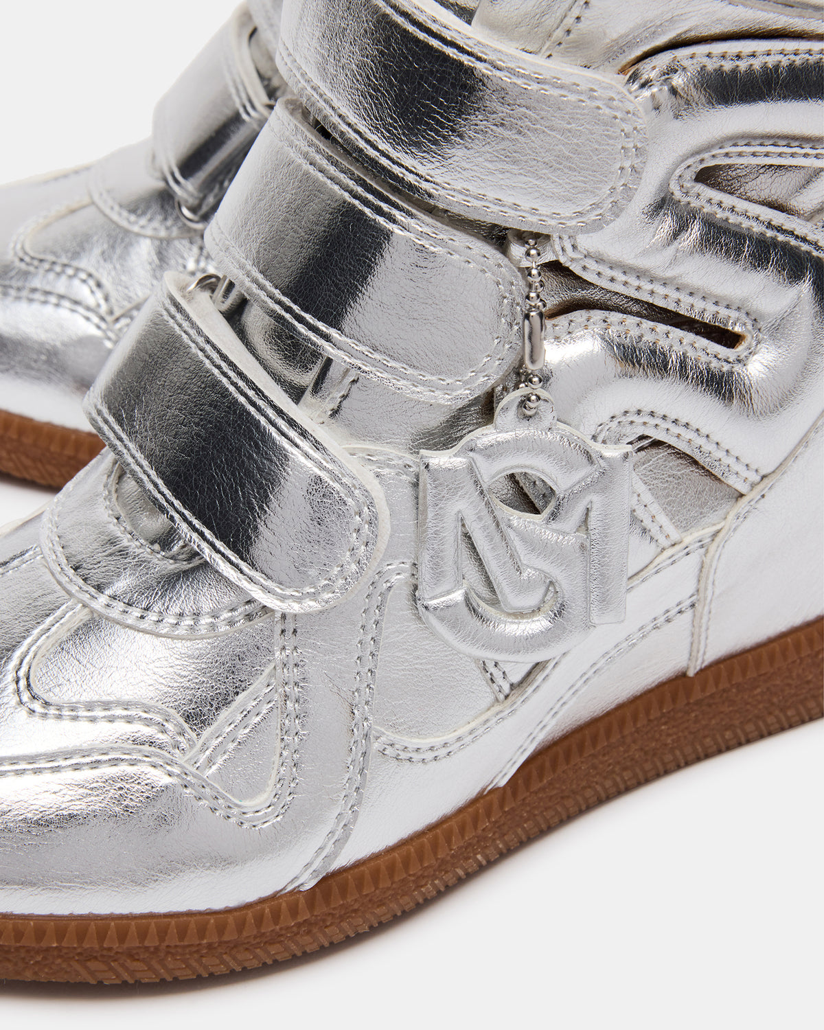 MAVIS Silver High-Top Velcro Women's Sneaker | Steve Madden Trusted