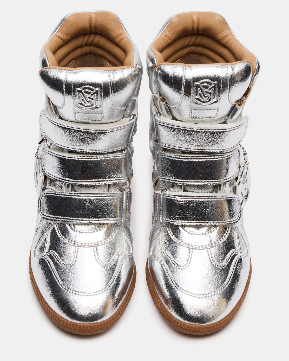 MAVIS Silver High-Top Velcro Women's Sneaker | Steve Madden Trusted