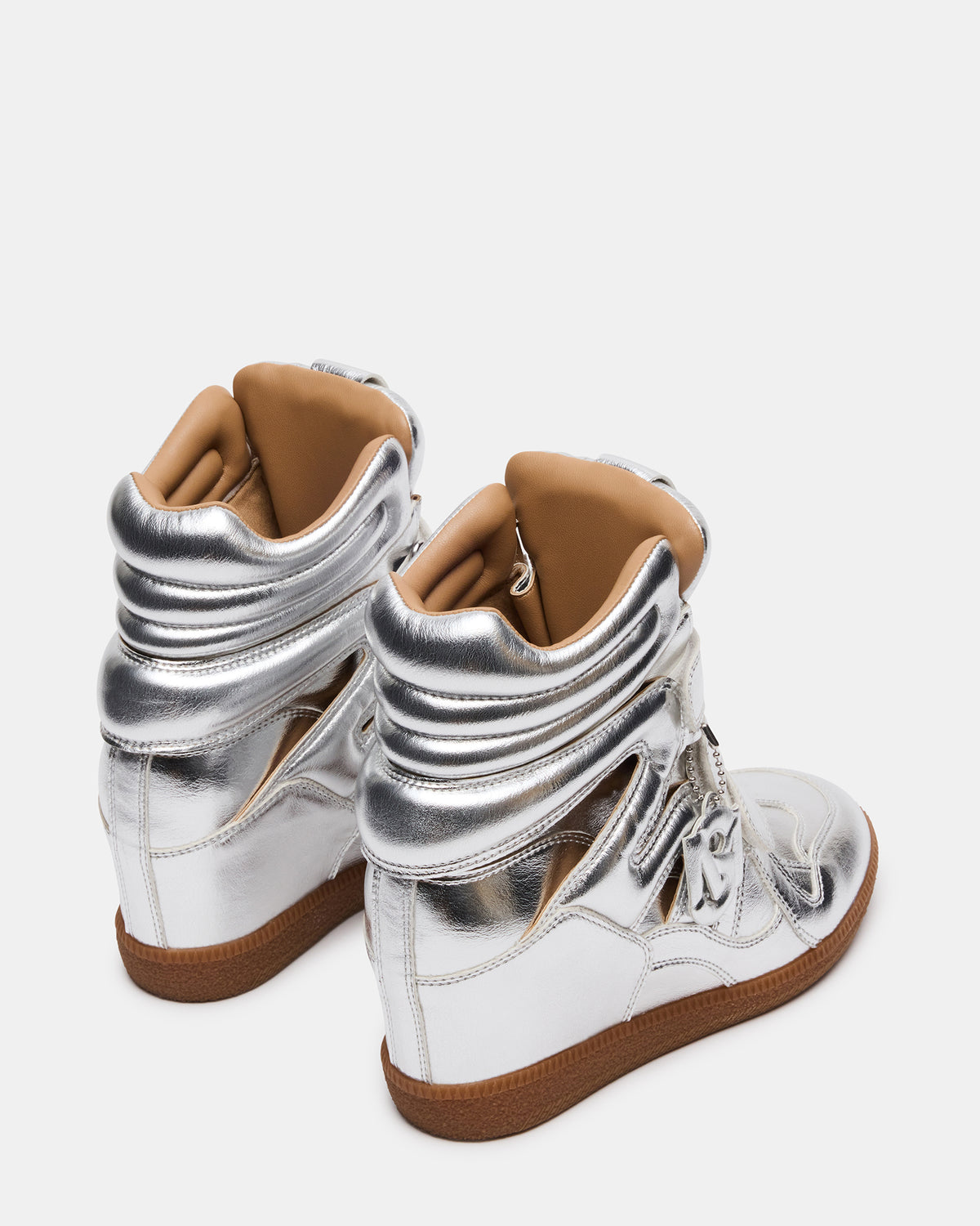 MAVIS Silver High-Top Velcro Women's Sneaker | Steve Madden Trusted