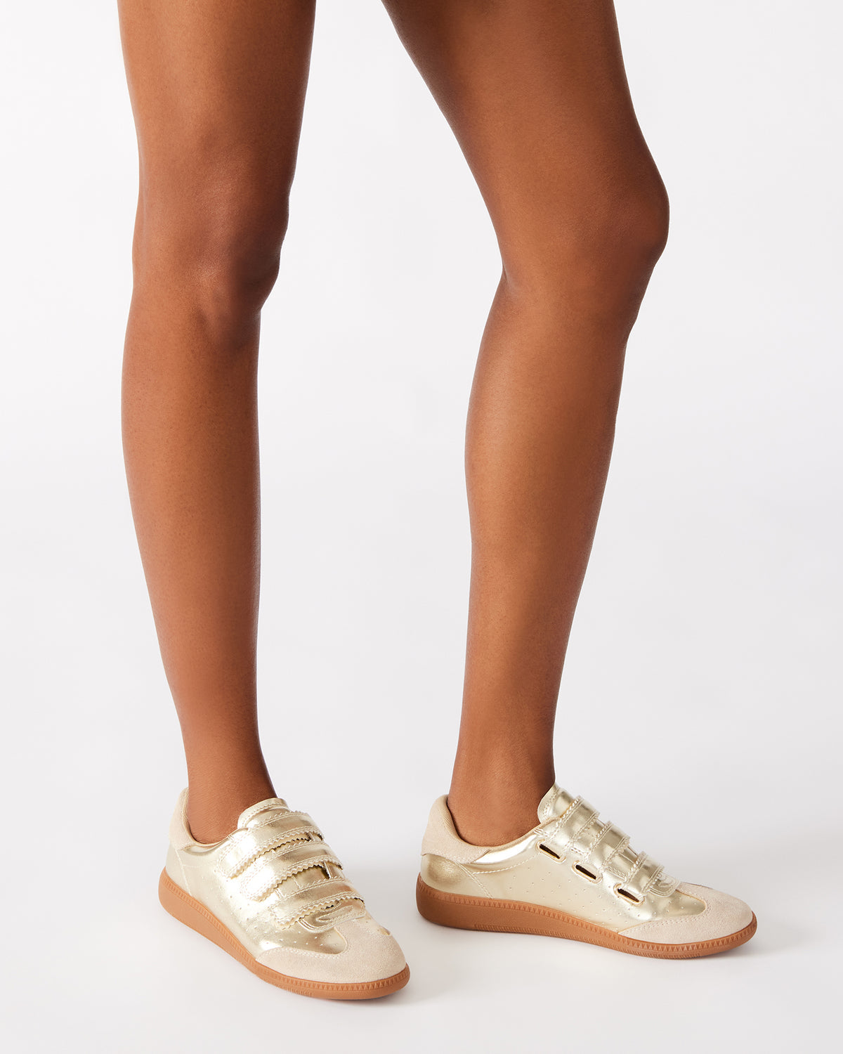 MOMENTUM Gold Velcro Low-Top Women's Sneakers | Steve Madden Value