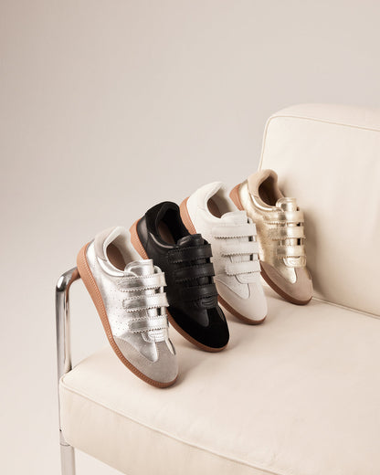 MOMENTUM Gold Velcro Low-Top Women's Sneakers | Steve Madden Value