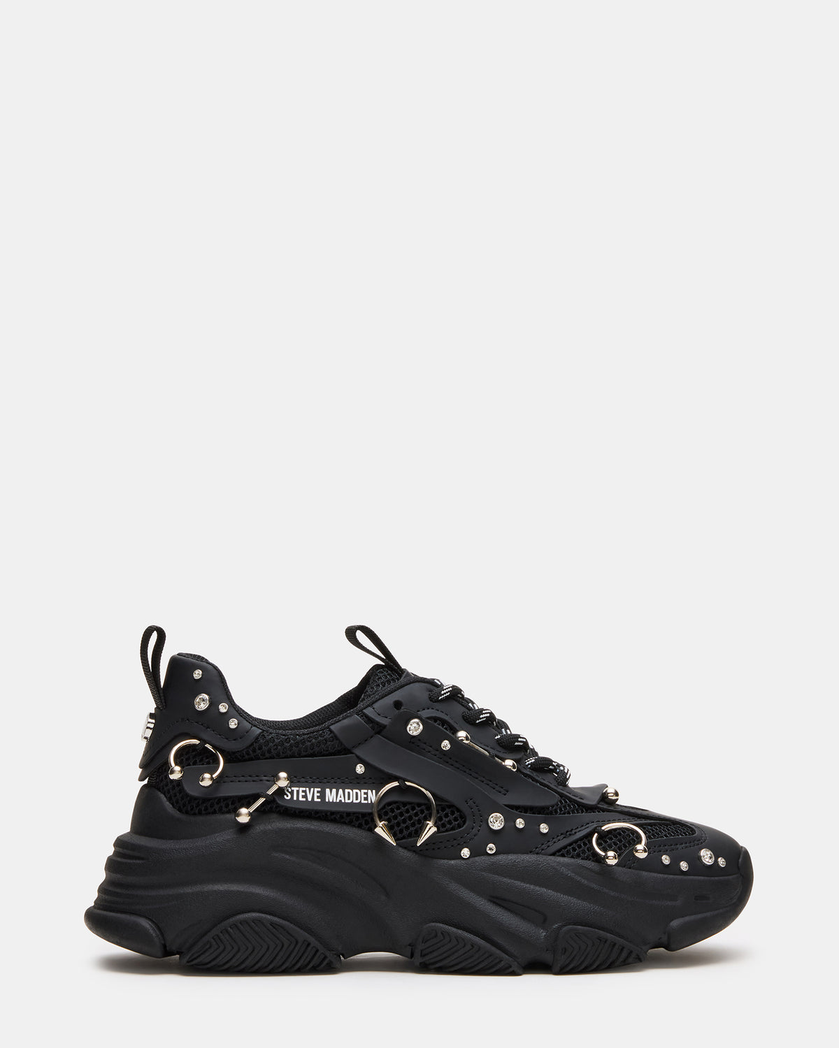 POSSESSION Piercing Black Platform Lace-Up Women's Sneaker | Steve Madden Discount