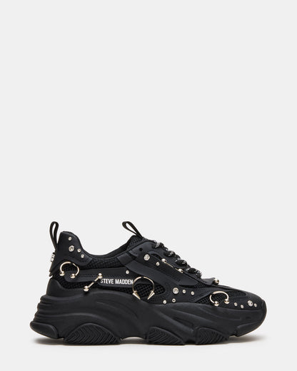 POSSESSION Piercing Black Platform Lace-Up Women's Sneaker | Steve Madden Discount