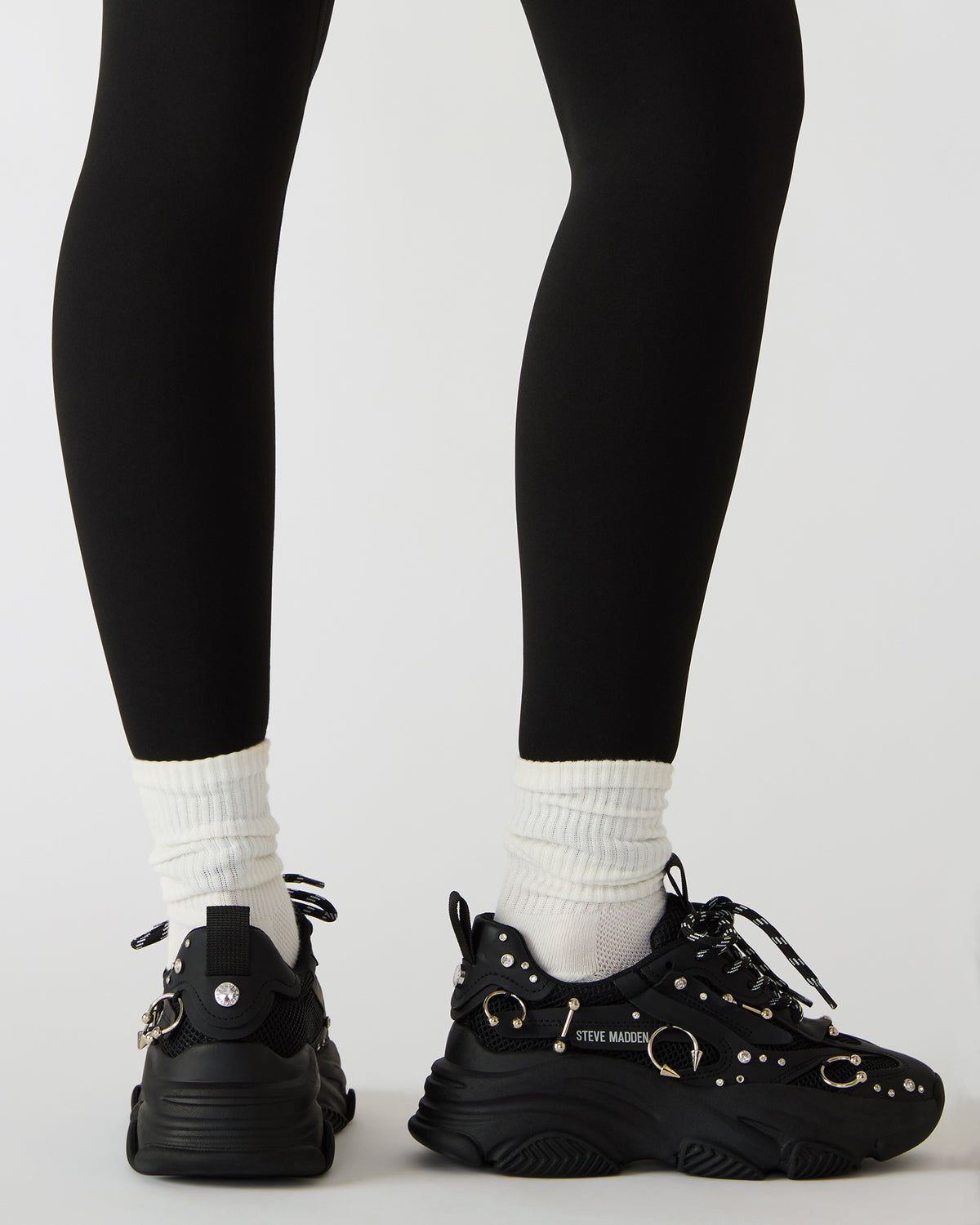 POSSESSION Piercing Black Platform Lace-Up Women's Sneaker | Steve Madden Discount