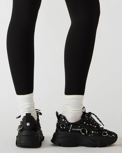POSSESSION Piercing Black Platform Lace-Up Women's Sneaker | Steve Madden Discount