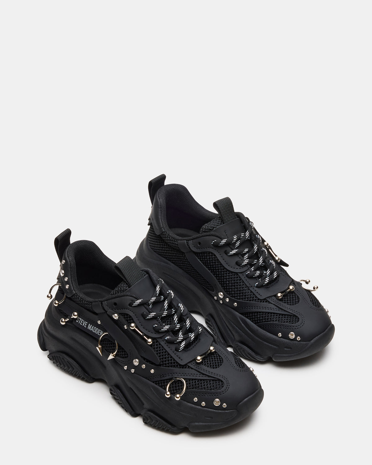 POSSESSION Piercing Black Platform Lace-Up Women's Sneaker | Steve Madden Discount