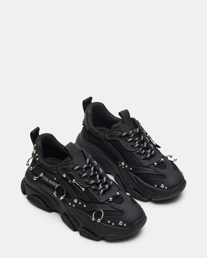 POSSESSION Piercing Black Platform Lace-Up Women's Sneaker | Steve Madden Discount