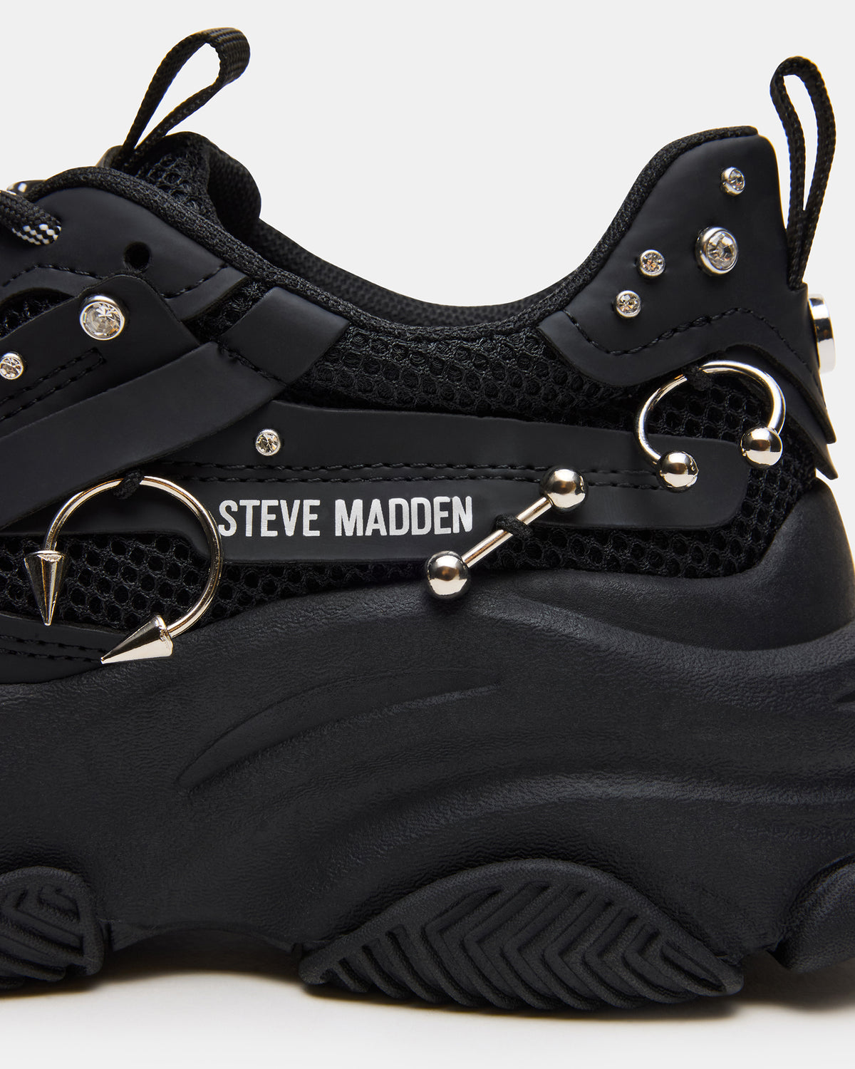 POSSESSION Piercing Black Platform Lace-Up Women's Sneaker | Steve Madden Discount