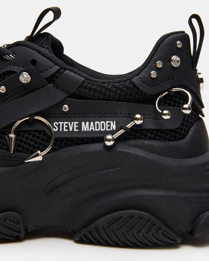 POSSESSION Piercing Black Platform Lace-Up Women's Sneaker | Steve Madden Discount