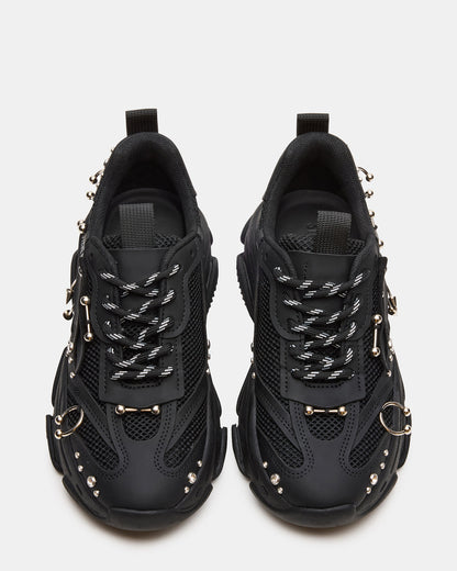 POSSESSION Piercing Black Platform Lace-Up Women's Sneaker | Steve Madden Discount