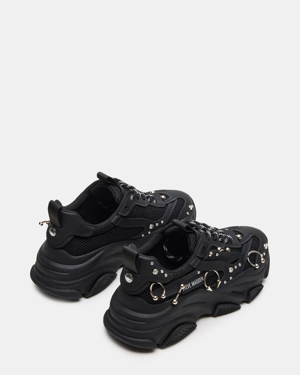 POSSESSION Piercing Black Platform Lace-Up Women's Sneaker | Steve Madden Discount