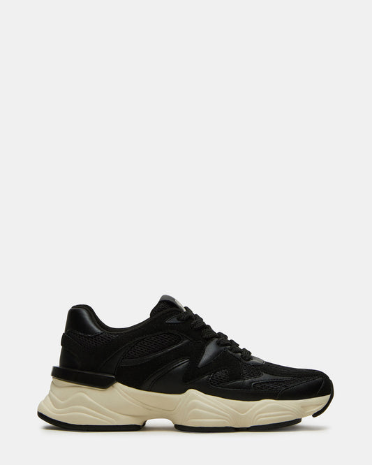 SEBI Black Low-Top Lace-Up Women's Sneaker | Steve Madden Classic