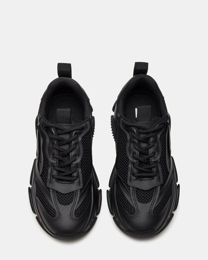 POSSESSION Black Platform Lace-Up Women's Sneaker | Steve Madden Signature