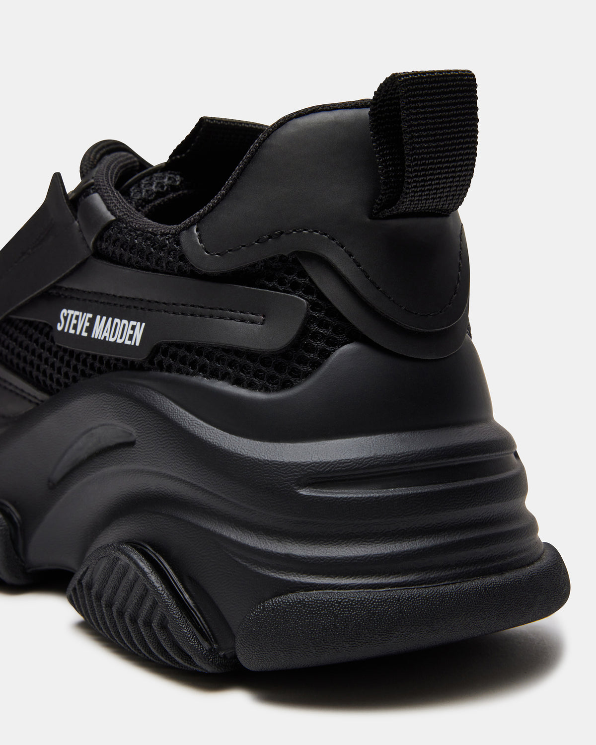 POSSESSION Black Platform Lace-Up Women's Sneaker | Steve Madden Signature
