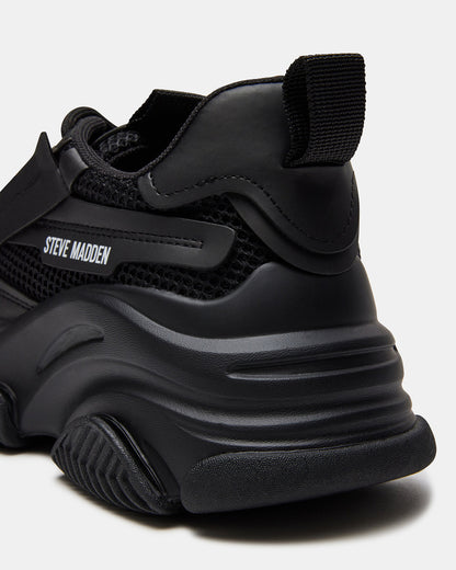 POSSESSION Black Platform Lace-Up Women's Sneaker | Steve Madden Signature