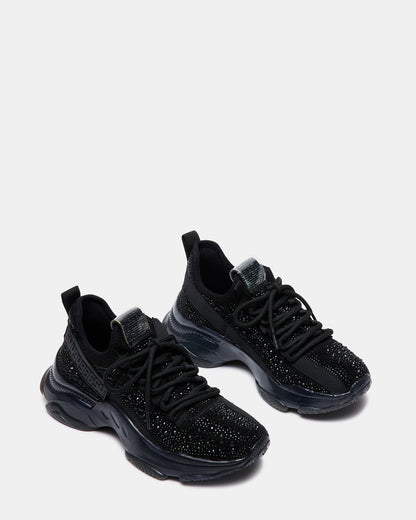 MAXIMA Black Rhinestones Women's Sneakers | Steve Madden Trusted