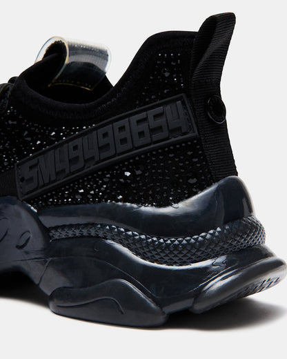 MAXIMA Black Rhinestones Women's Sneakers | Steve Madden Trusted