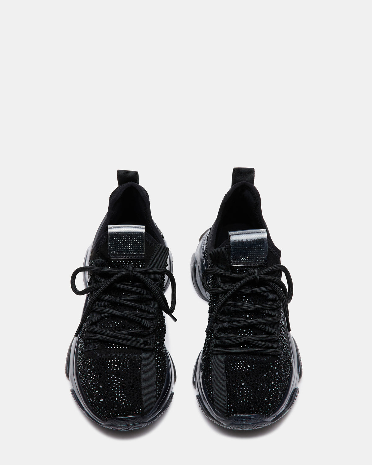 MAXIMA Black Rhinestones Women's Sneakers | Steve Madden Trusted