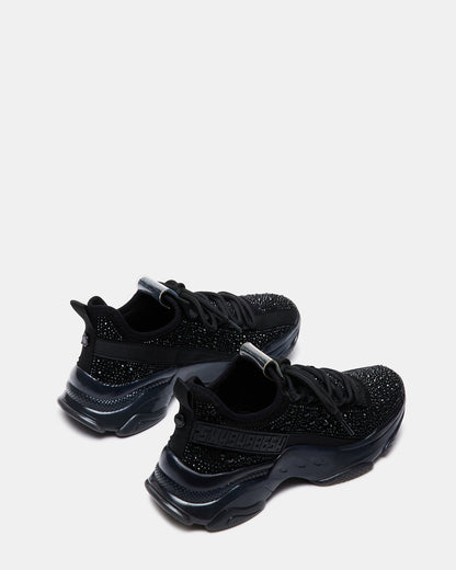 MAXIMA Black Rhinestones Women's Sneakers | Steve Madden Trusted