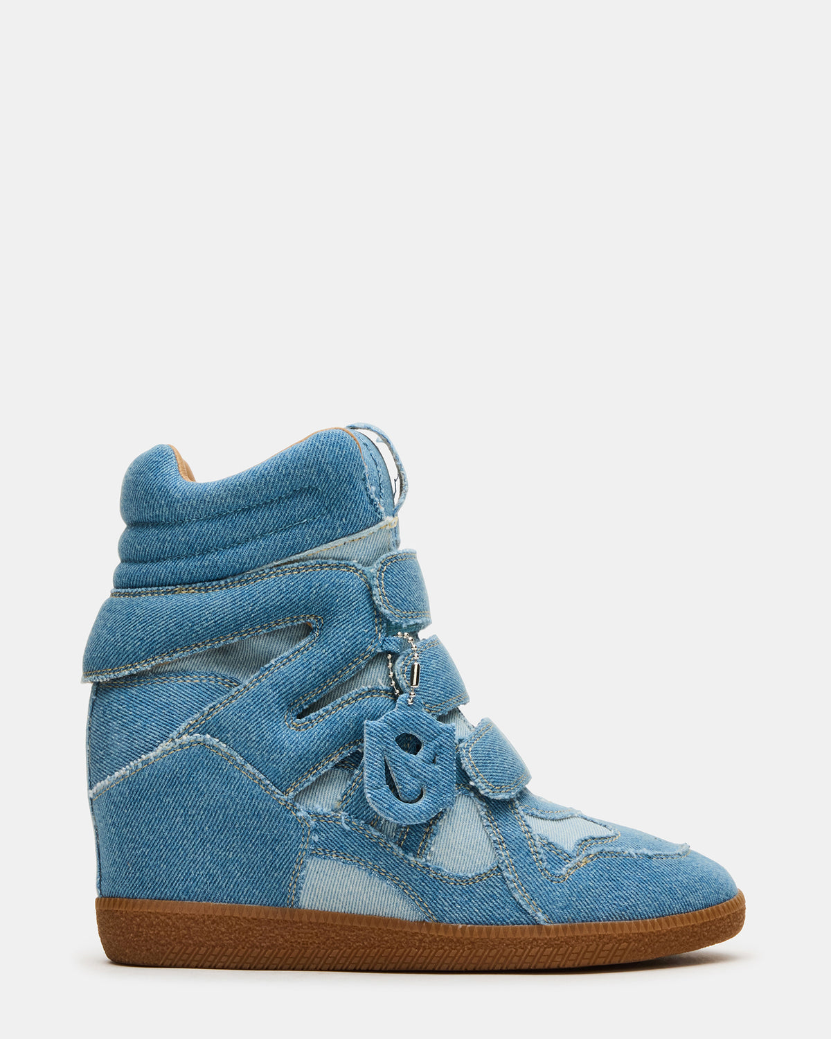 MAVIS Denim Multi High-Top Velcro Women's Sneaker | Steve Madden Trending