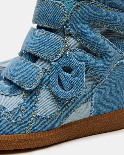 MAVIS Denim Multi High-Top Velcro Women's Sneaker | Steve Madden Trending